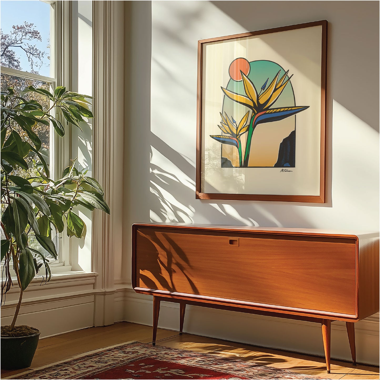 Birds of Paradise Sunrise Print