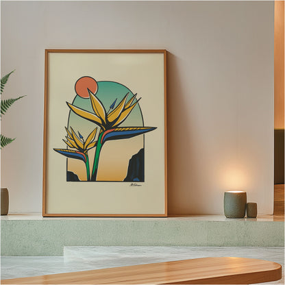 Birds of Paradise Sunrise Print