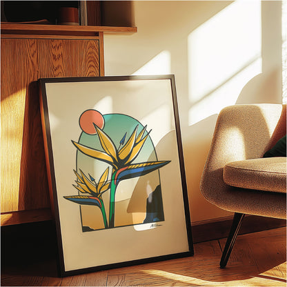 Birds of Paradise Sunrise Print