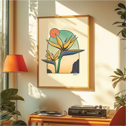 Birds of Paradise Sunrise Print