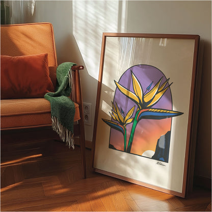 Birds of Paradise Sunset Print