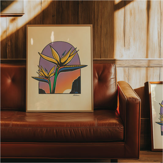 Birds of Paradise Sunset Print