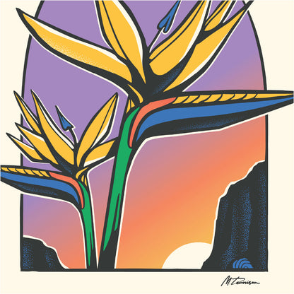 Birds of Paradise Sunset Print